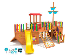 Деревянный корабль детский игровой парк