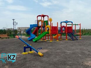 Обустройство детской игровой зоны в городе Туркестан