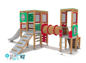 Игровая площадка Кубик с пандусом для лазанья и счетами